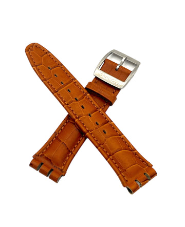 Swatch 19mm Light Brown Leather Replacement Strap AYCS429