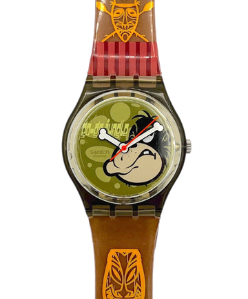 Watch with cartoon character face on a white background