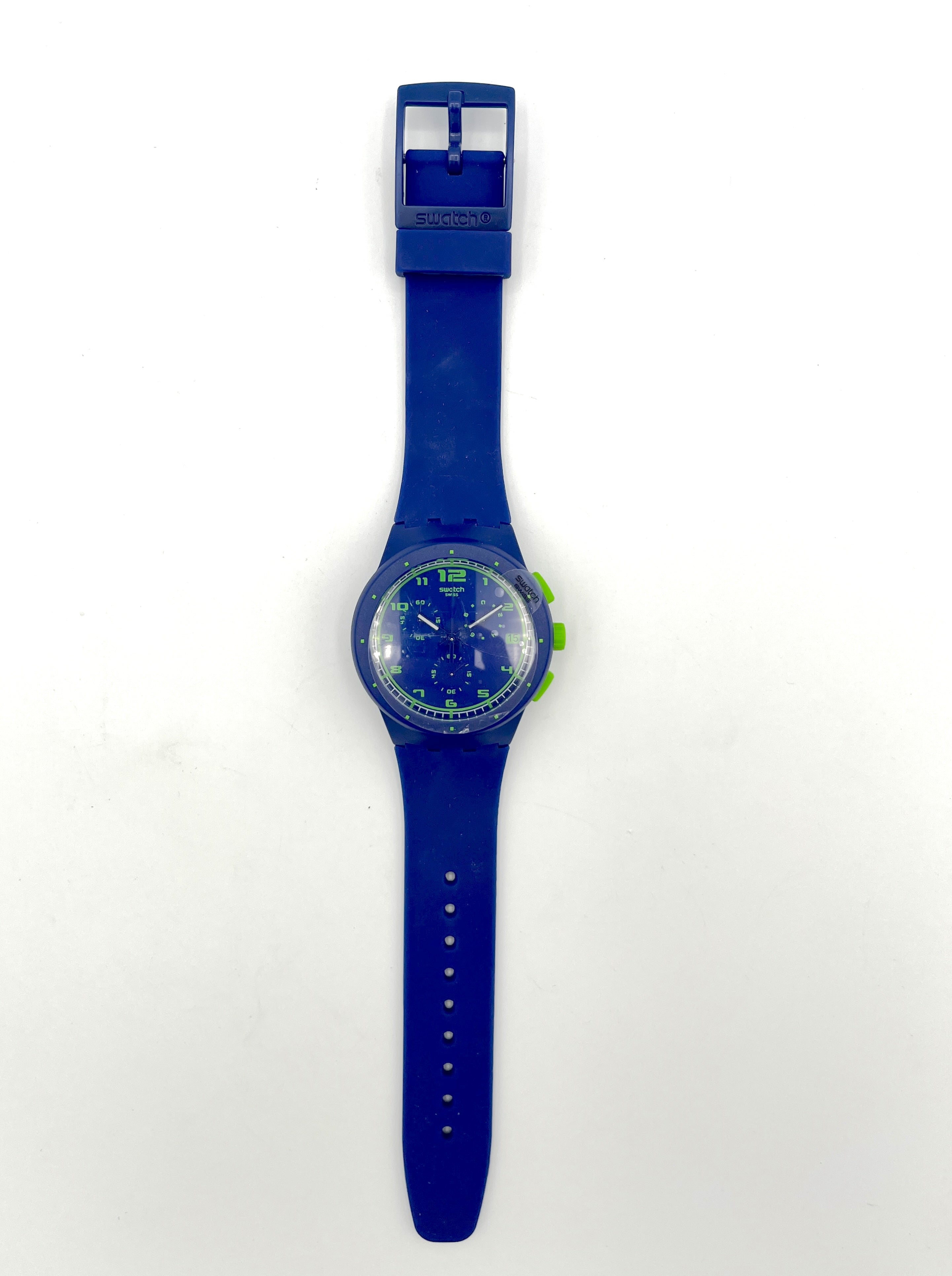 Swatch Chrono Plastic BLUE C SUSN400 - new in box