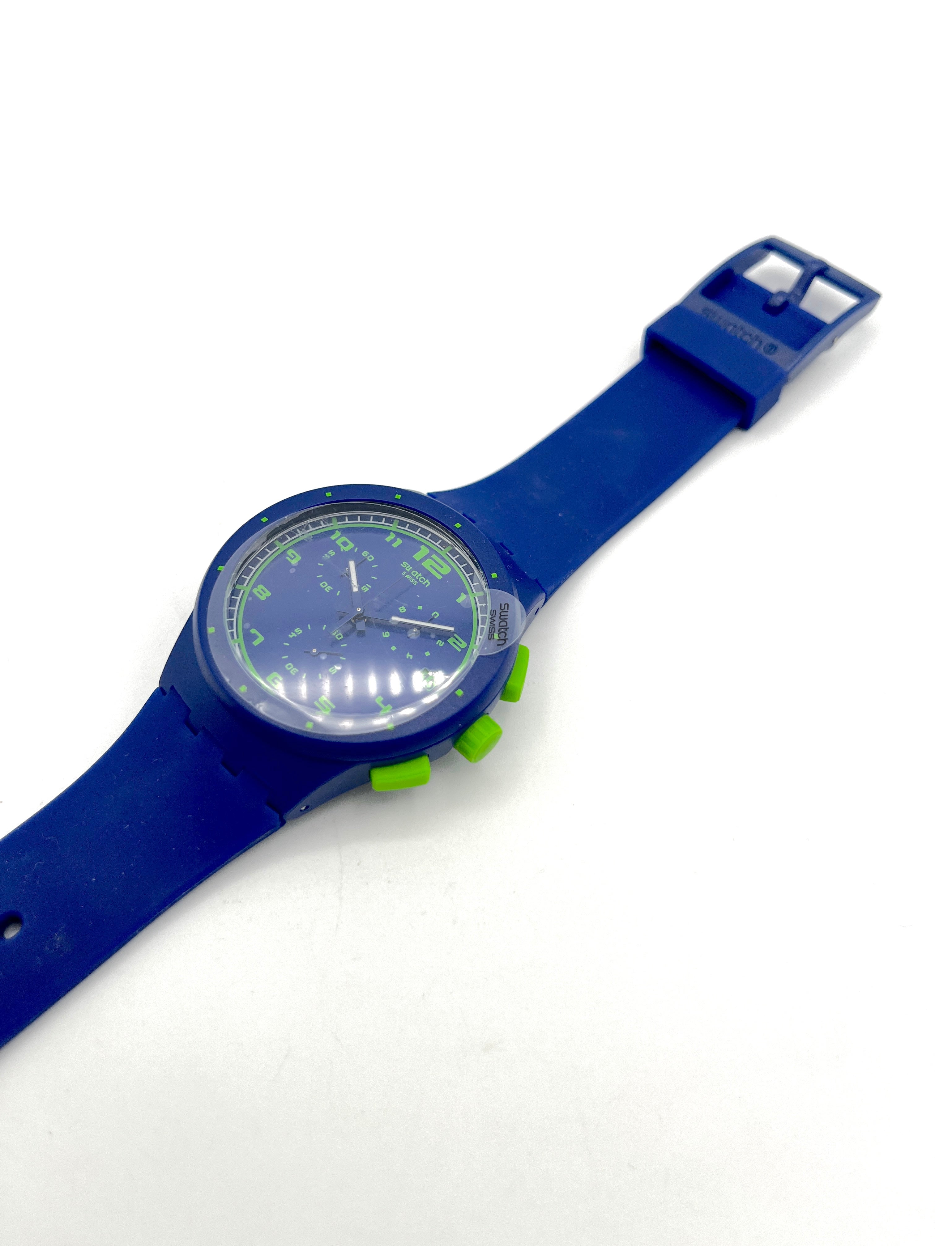 Swatch Chrono Plastic BLUE C SUSN400 - new in box