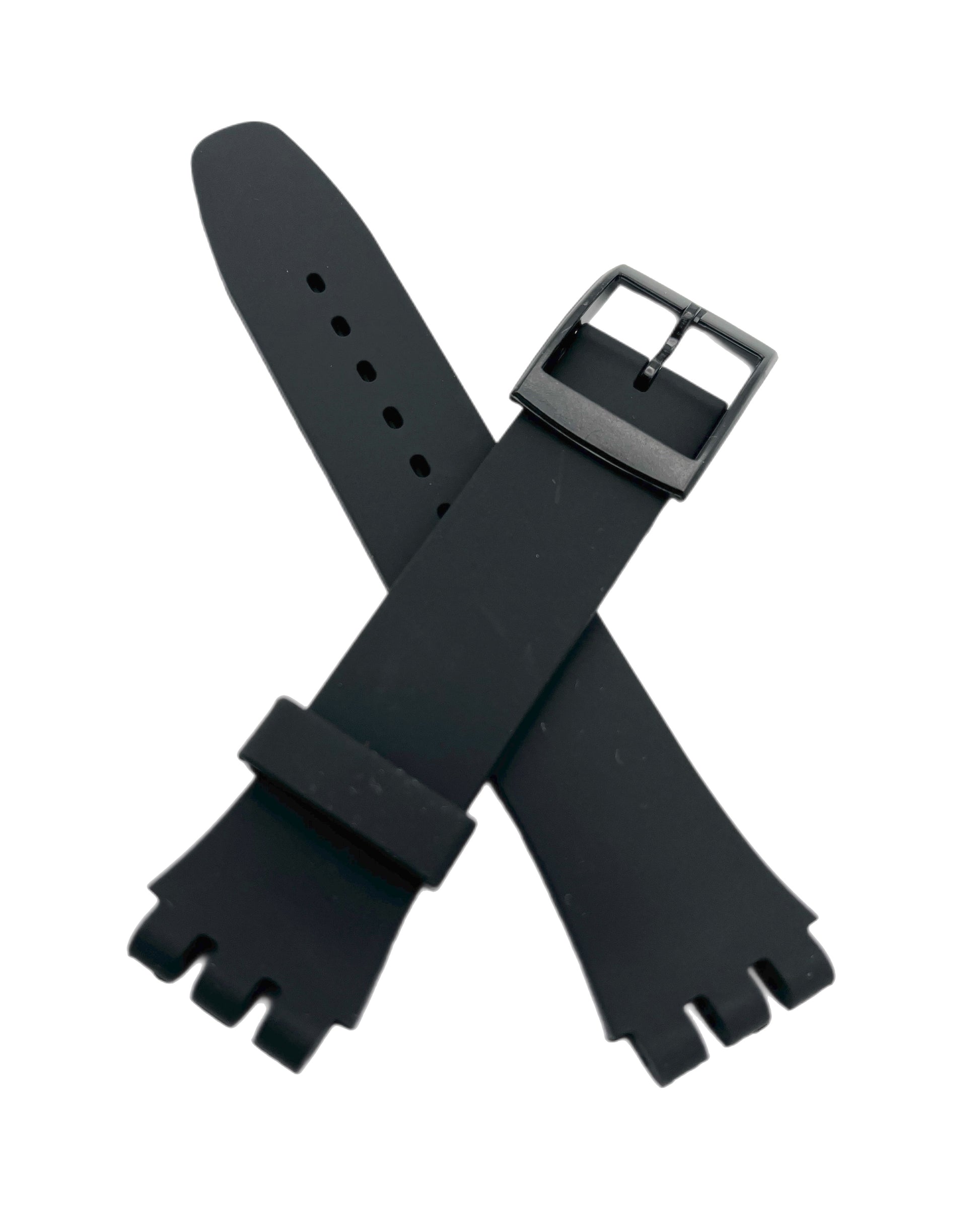 Black watch strap on a white background