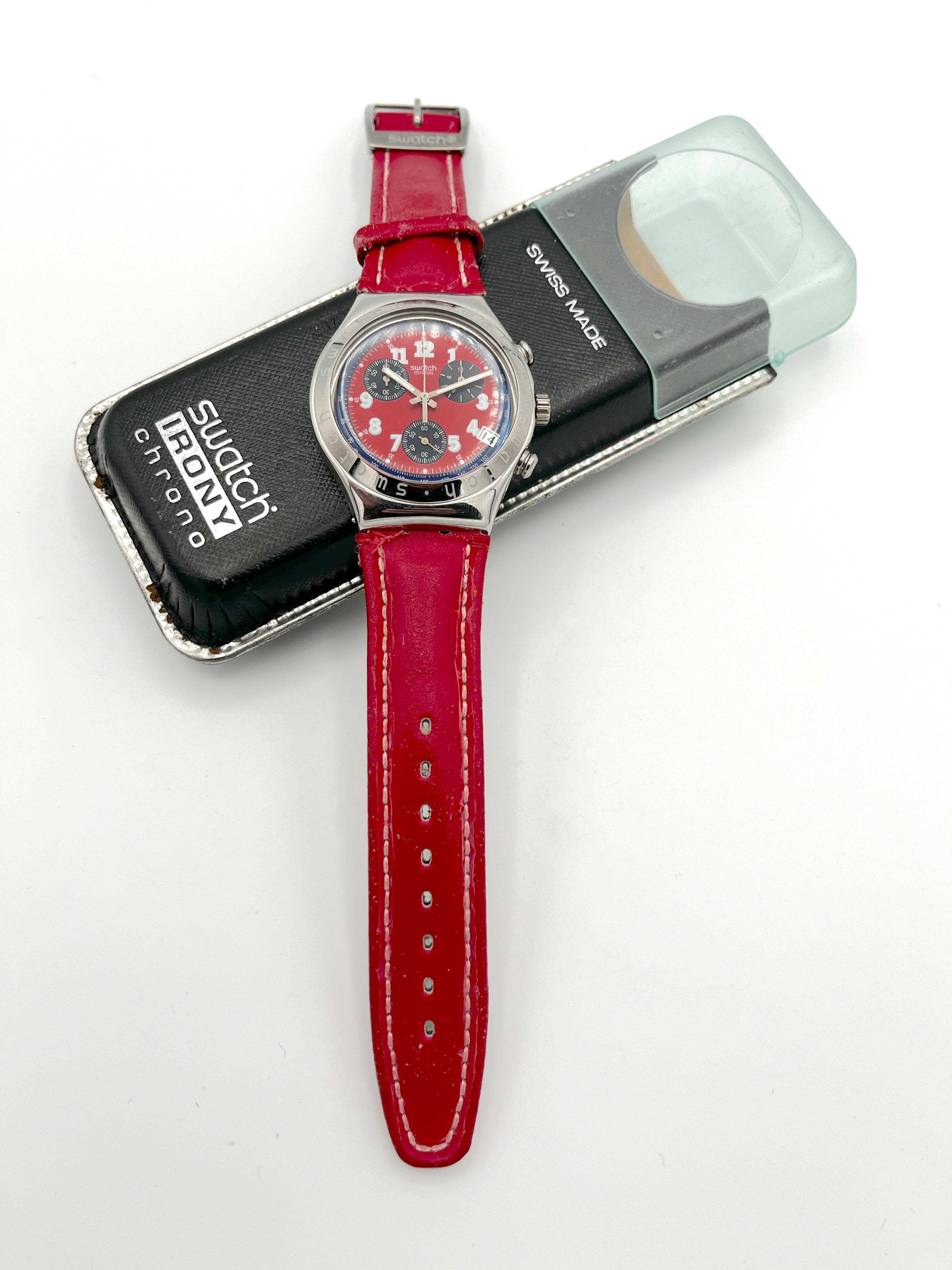 Swatch Irony Chrono SECRET AGENT RED YCS405 (1998) - new in box