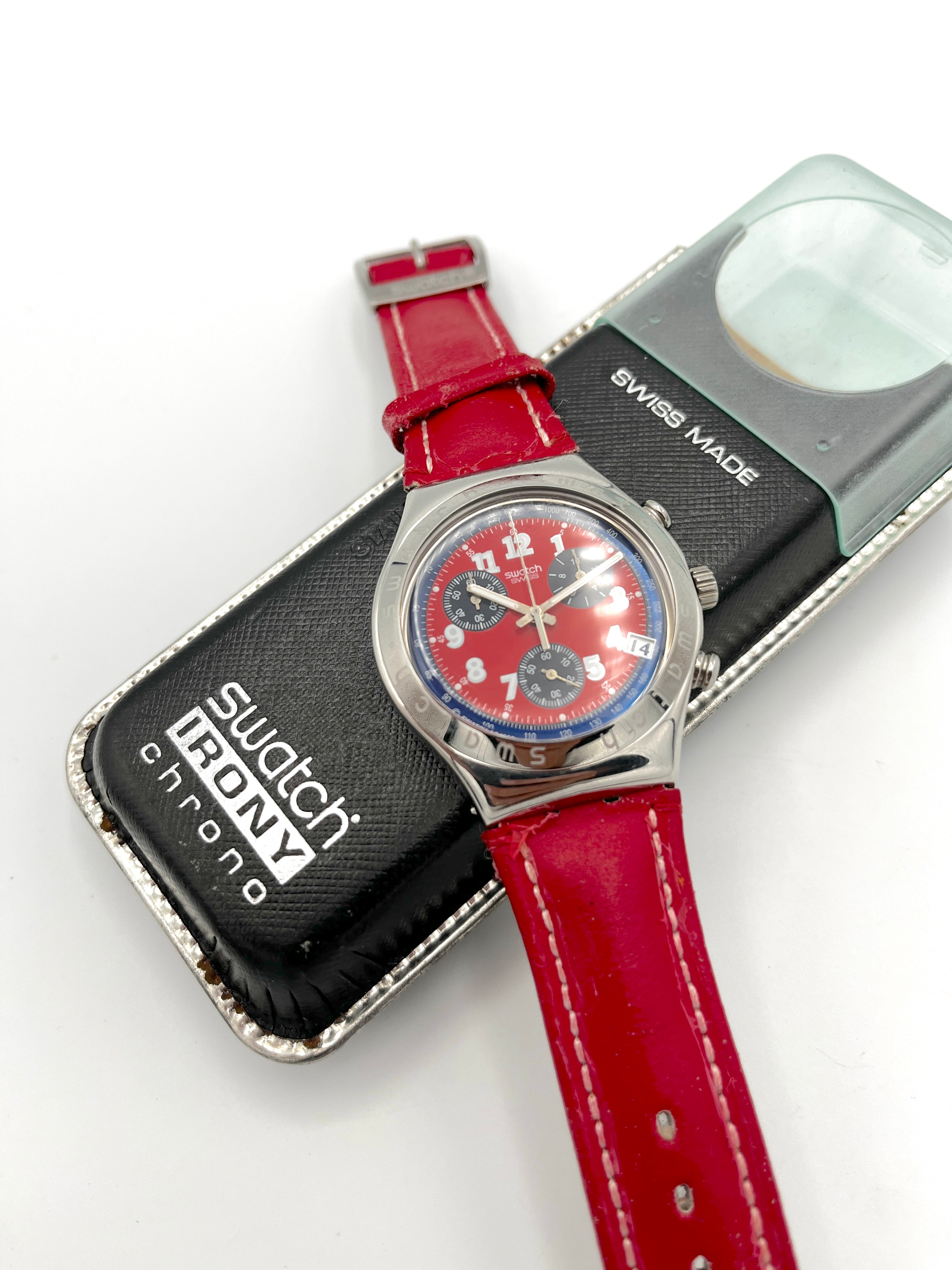Swatch Irony Chrono SECRET AGENT RED YCS405 (1998) - new in box