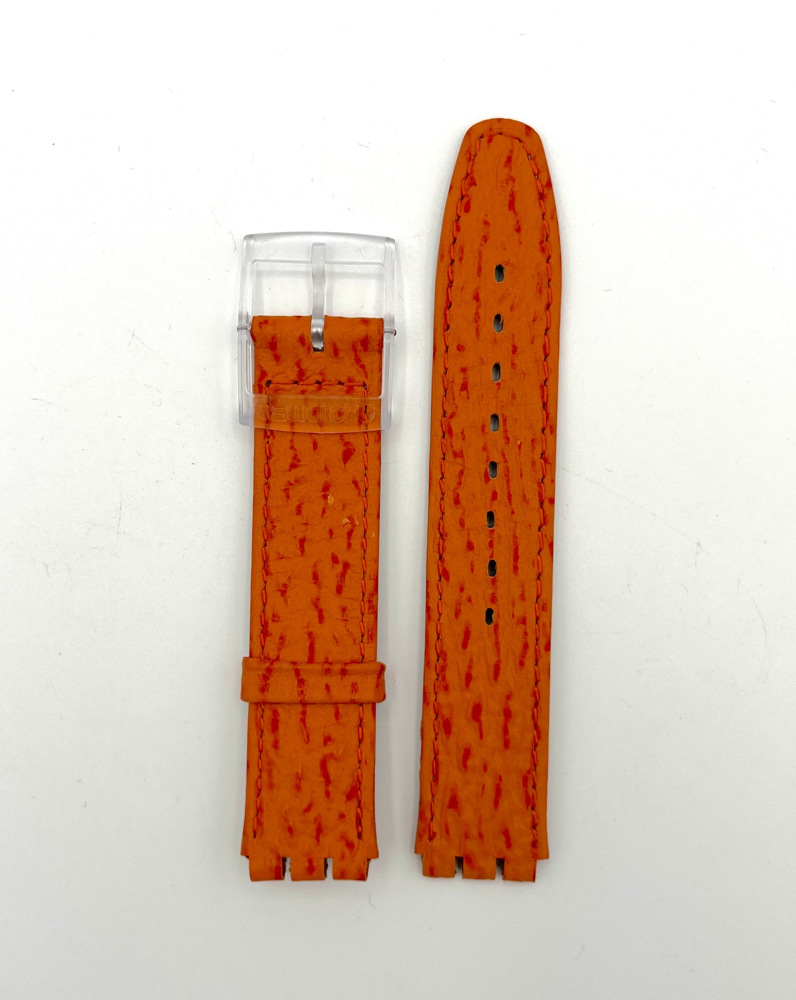 Swatch 17mm Orange Leather Replacement Strap