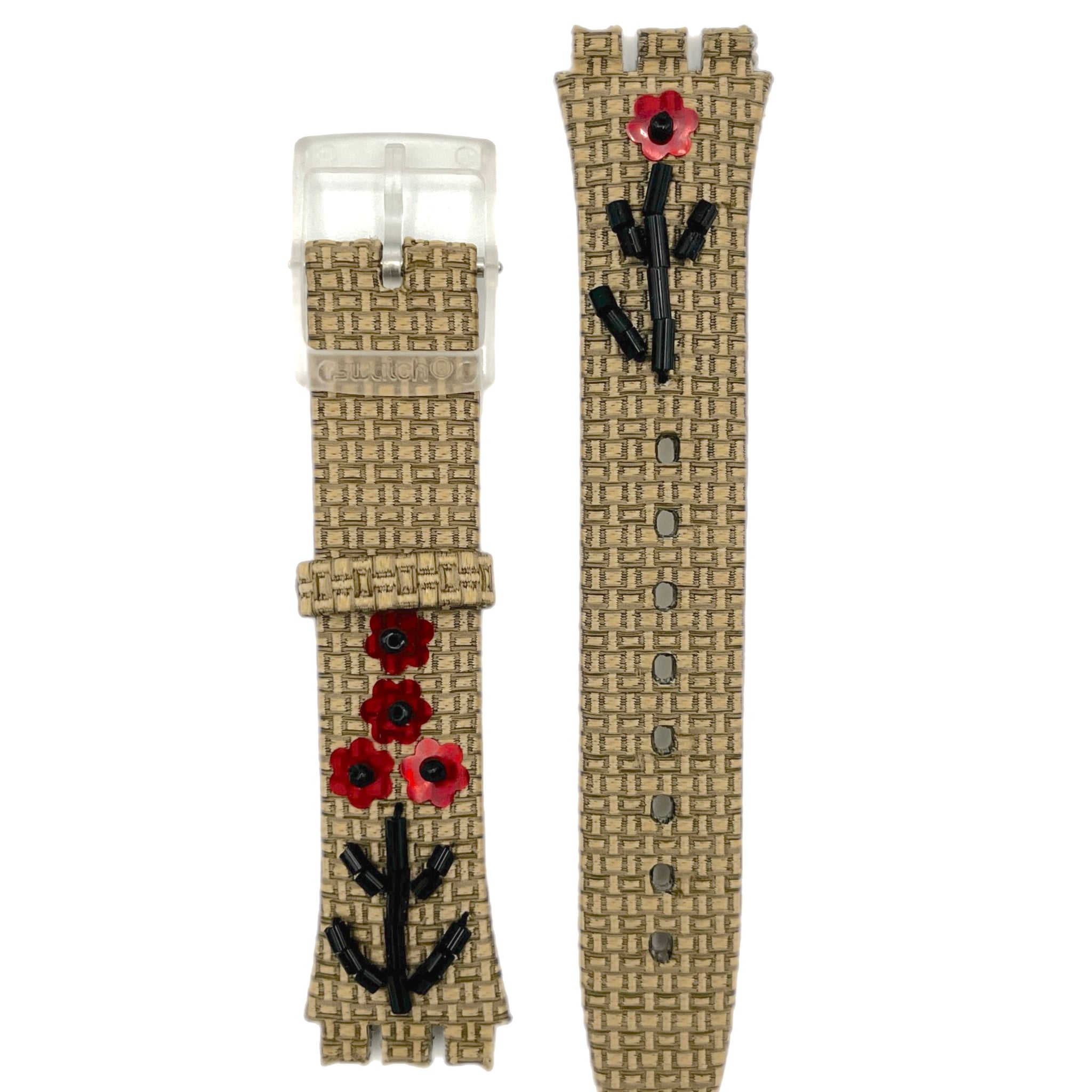 Swatch 17mm FOLKLORAL CHIC AGE181 Leather Replacement Strap