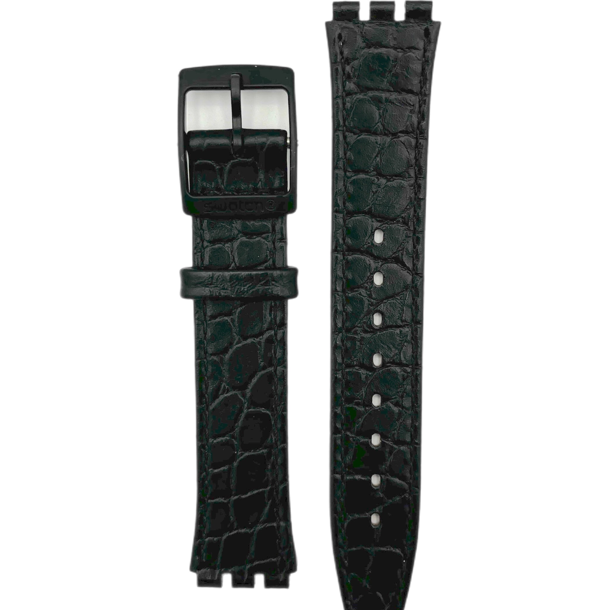 Swatch SKIN 16mm Black Leather Replacement Strap