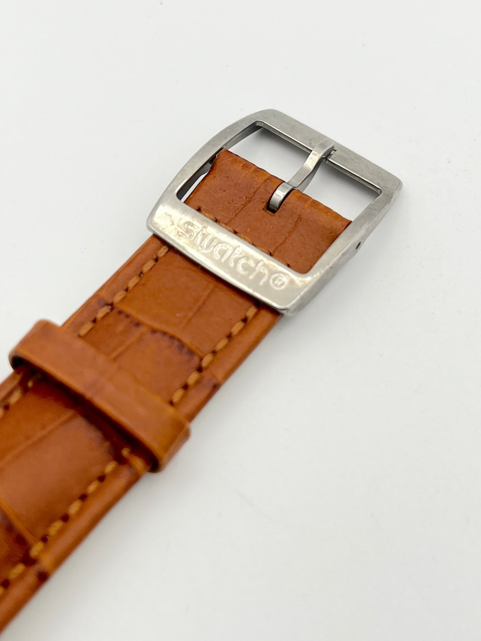 Swatch 19mm Light Brown Leather Replacement Strap AYCS429