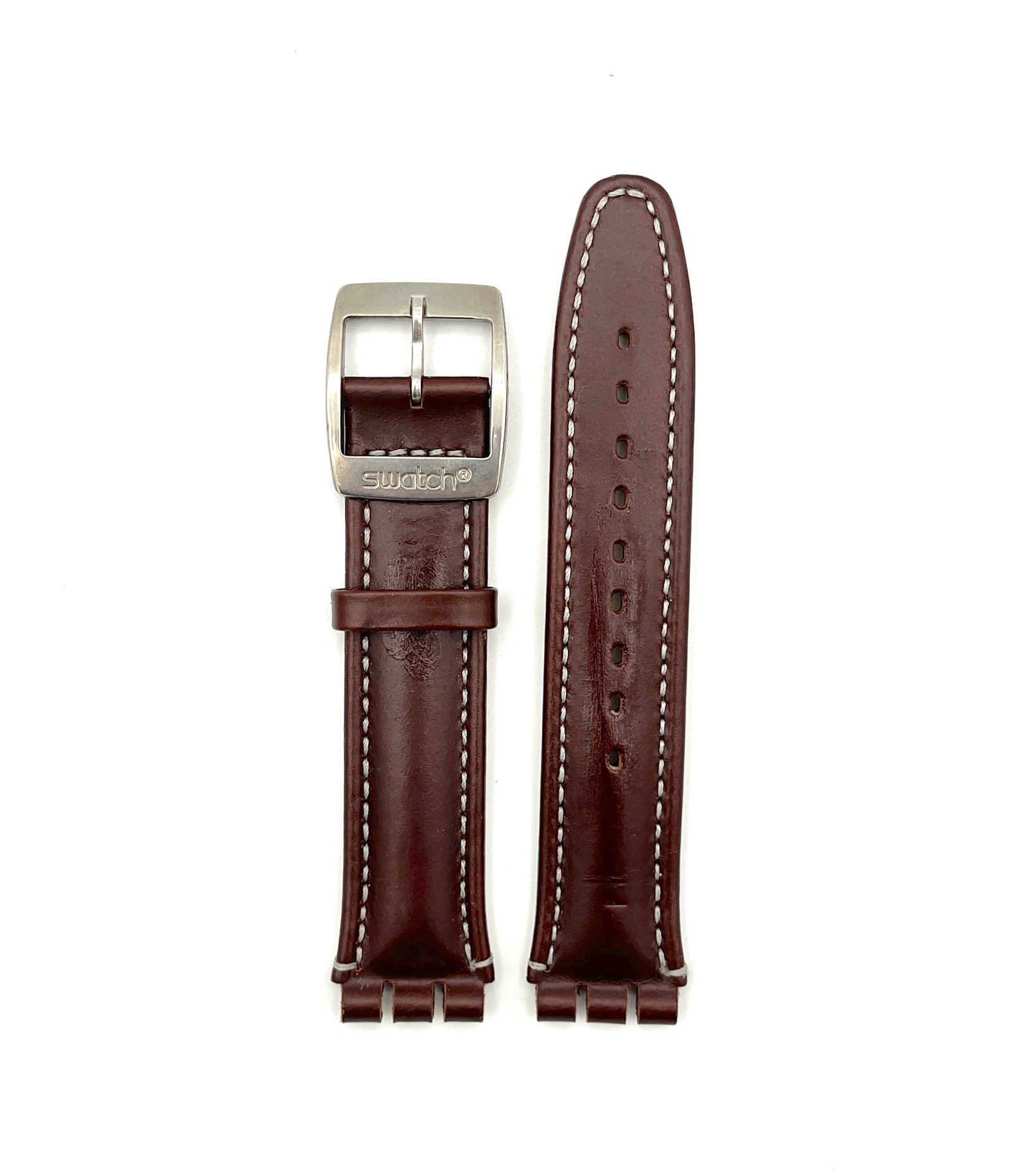 Swatch 19mm Dark Brown Leather Replacement Strap