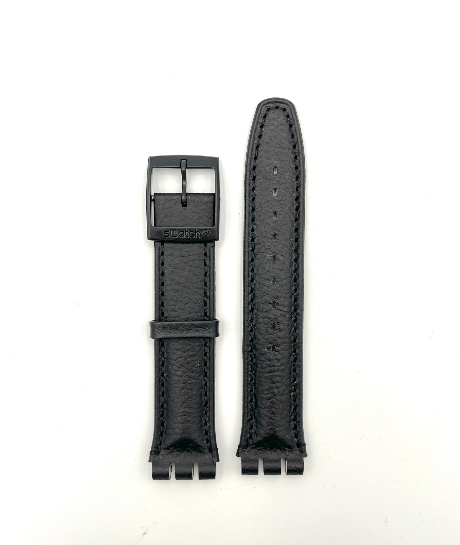 Swatch 19mm Black Leather Replacement Band