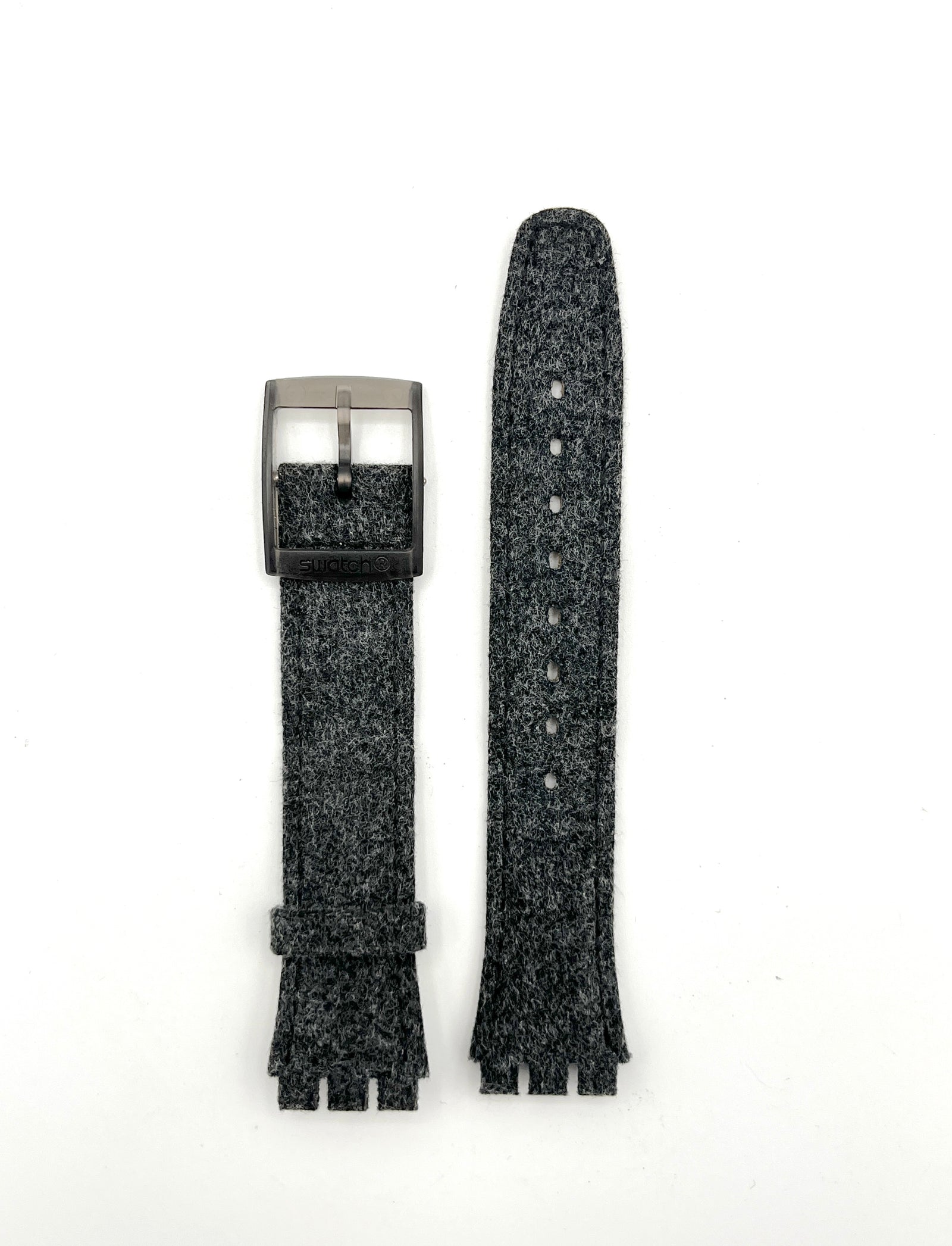 Swatch 17mm Grey Leather Replacement Band