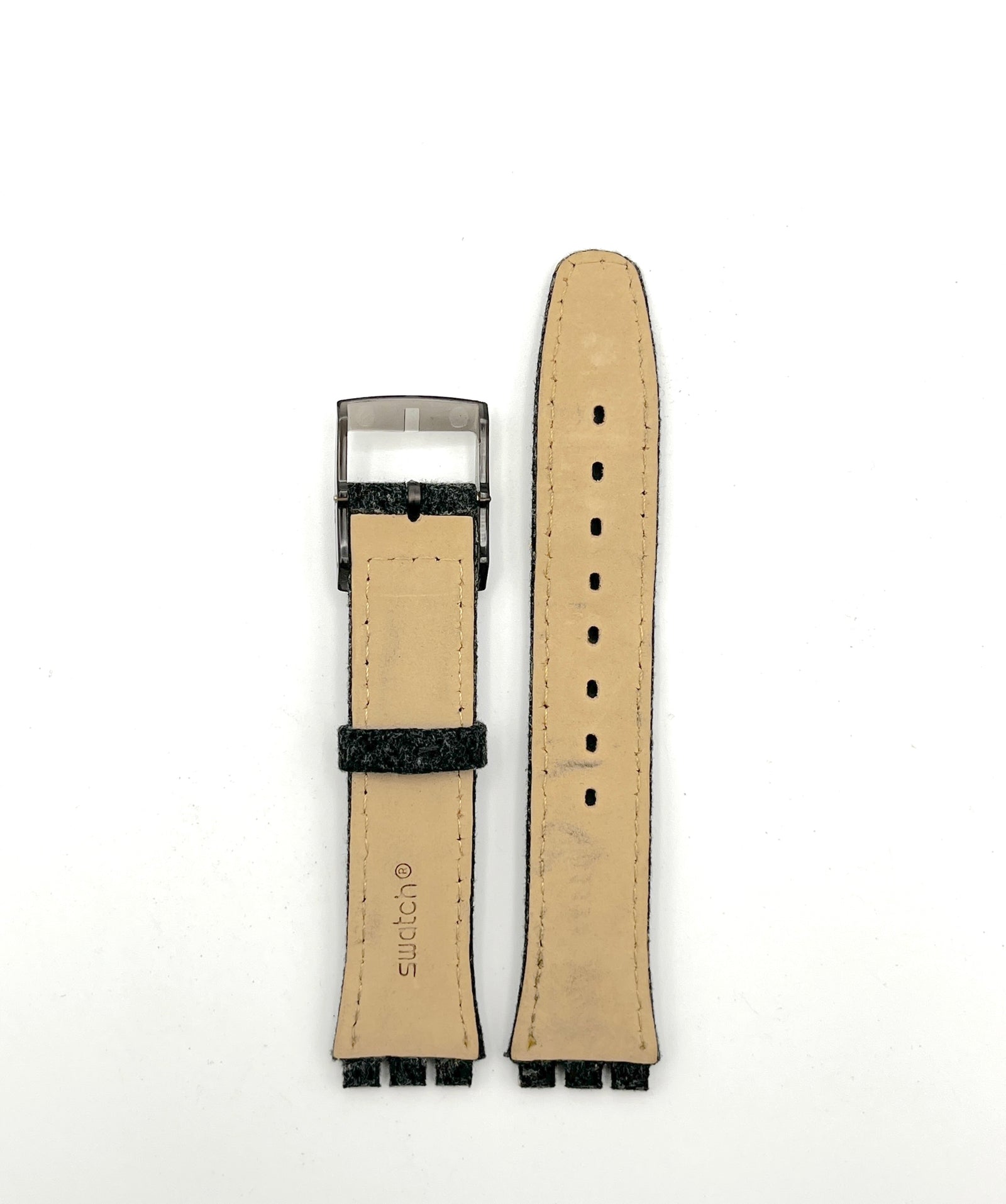 Swatch 17mm Grey Leather Replacement Band