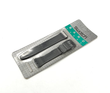 Swatch 17mm Plastic Replacement Band Gent Ribbed BLACK