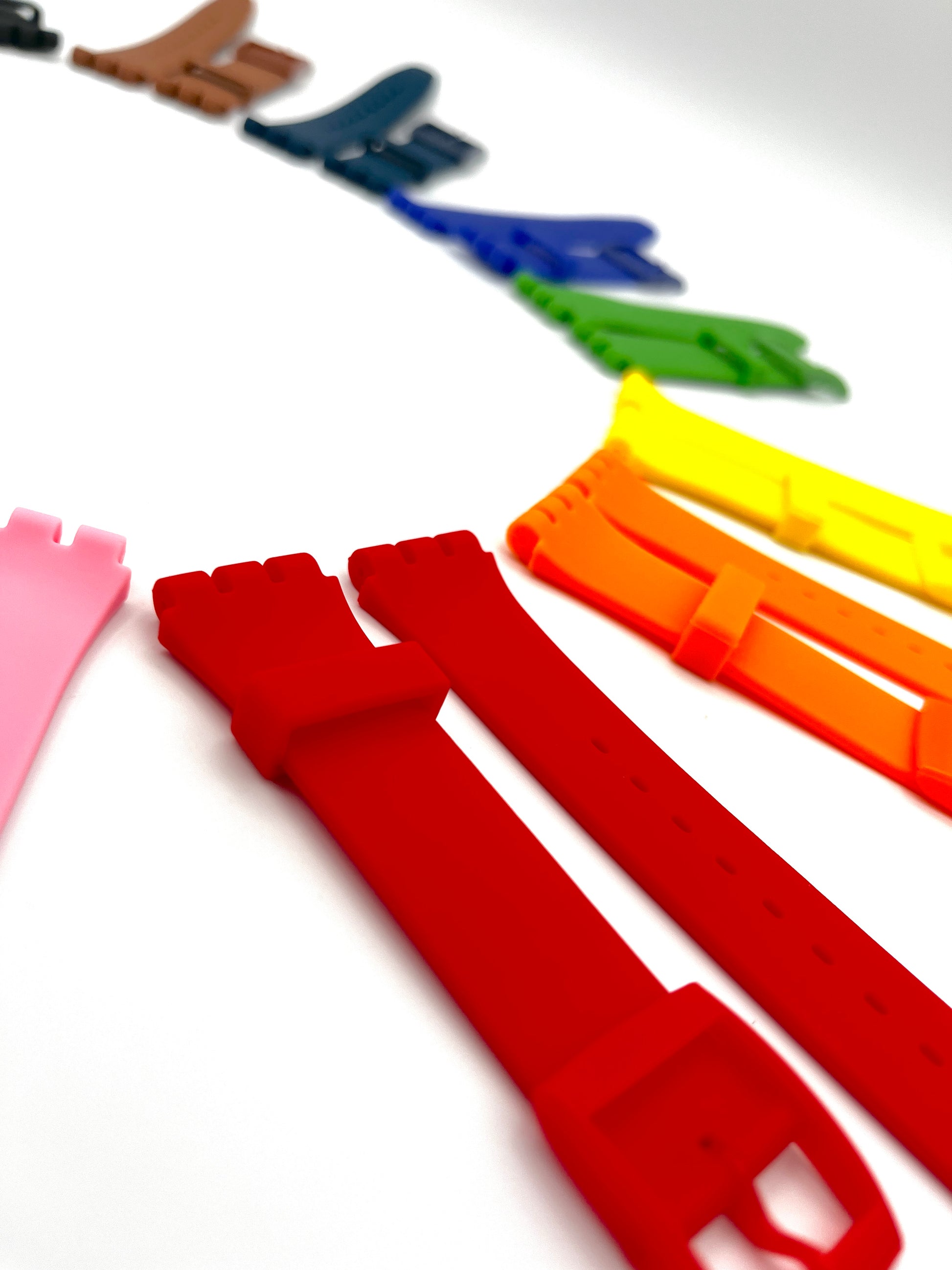 19mm Silicone Replacement Band For Swatch New Gent - 13 colors