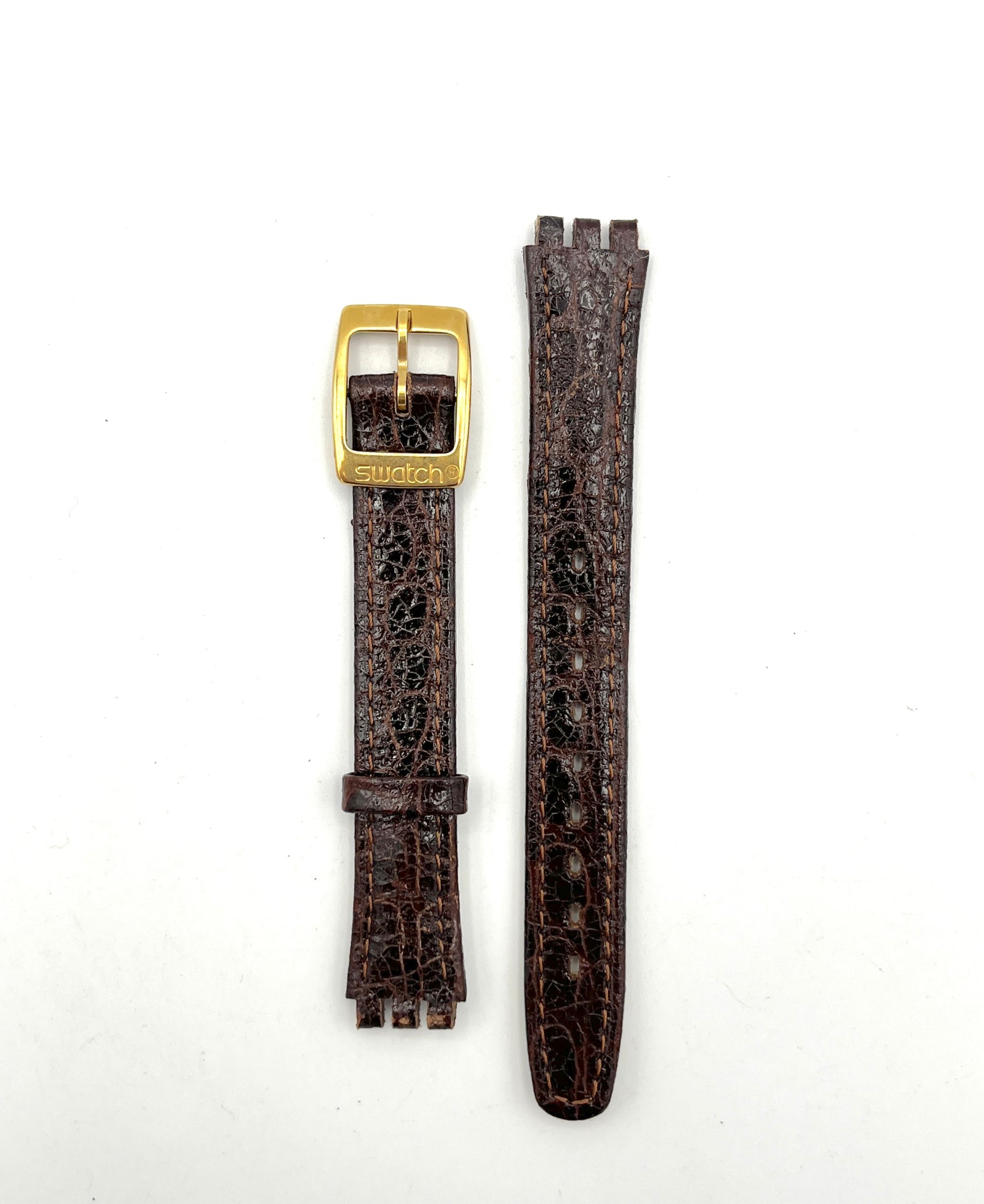 Swatch 12mm Dark Brown Leather Replacement Band Lady Series