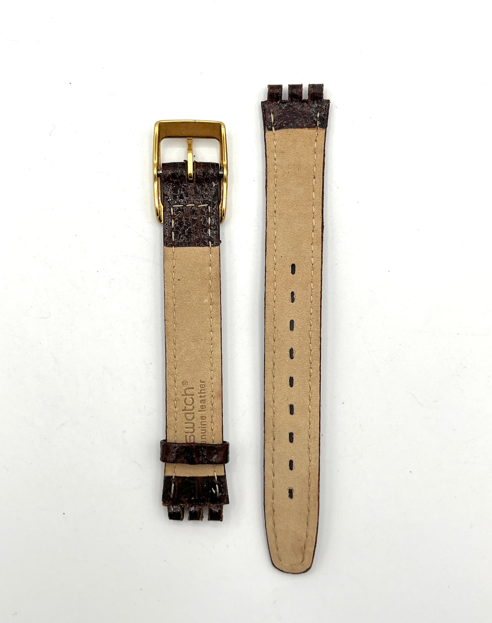 Swatch 12mm Dark Brown Leather Replacement Band Lady Series