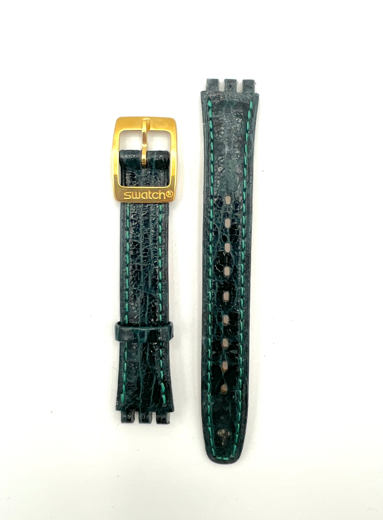 Swatch 12mm Green Leather Replacement Band Lady Series