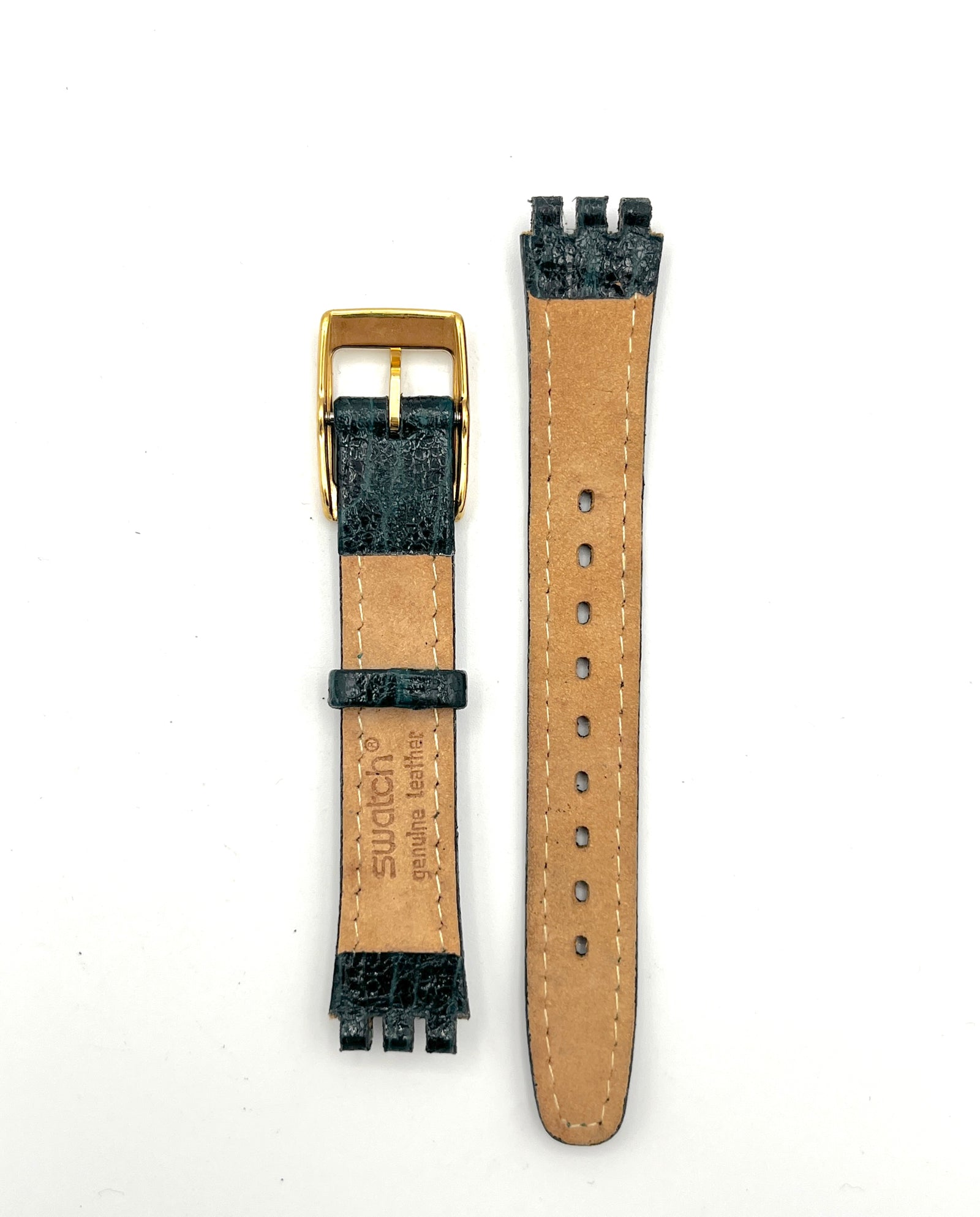 Swatch 12mm Green Leather Replacement Band Lady Series