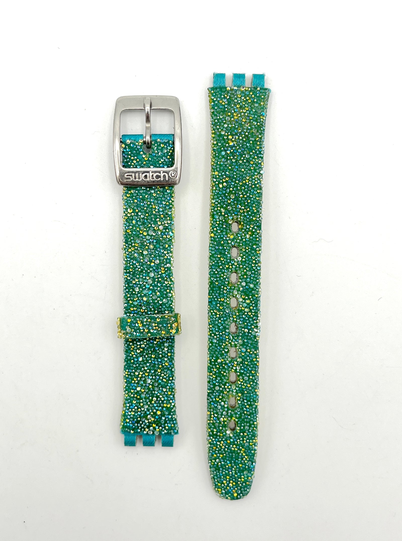 Swatch 12mm Green Glimmering Leather Replacement Band Irony Lady