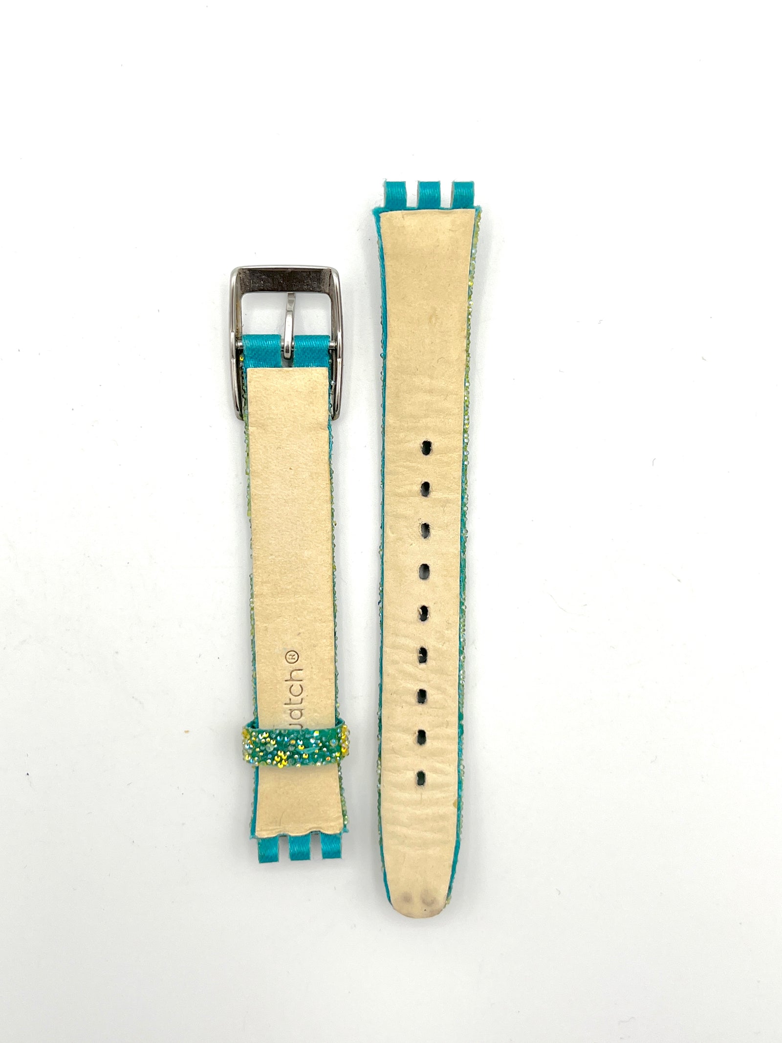 Swatch 12mm Green Glimmering Leather Replacement Band Irony Lady