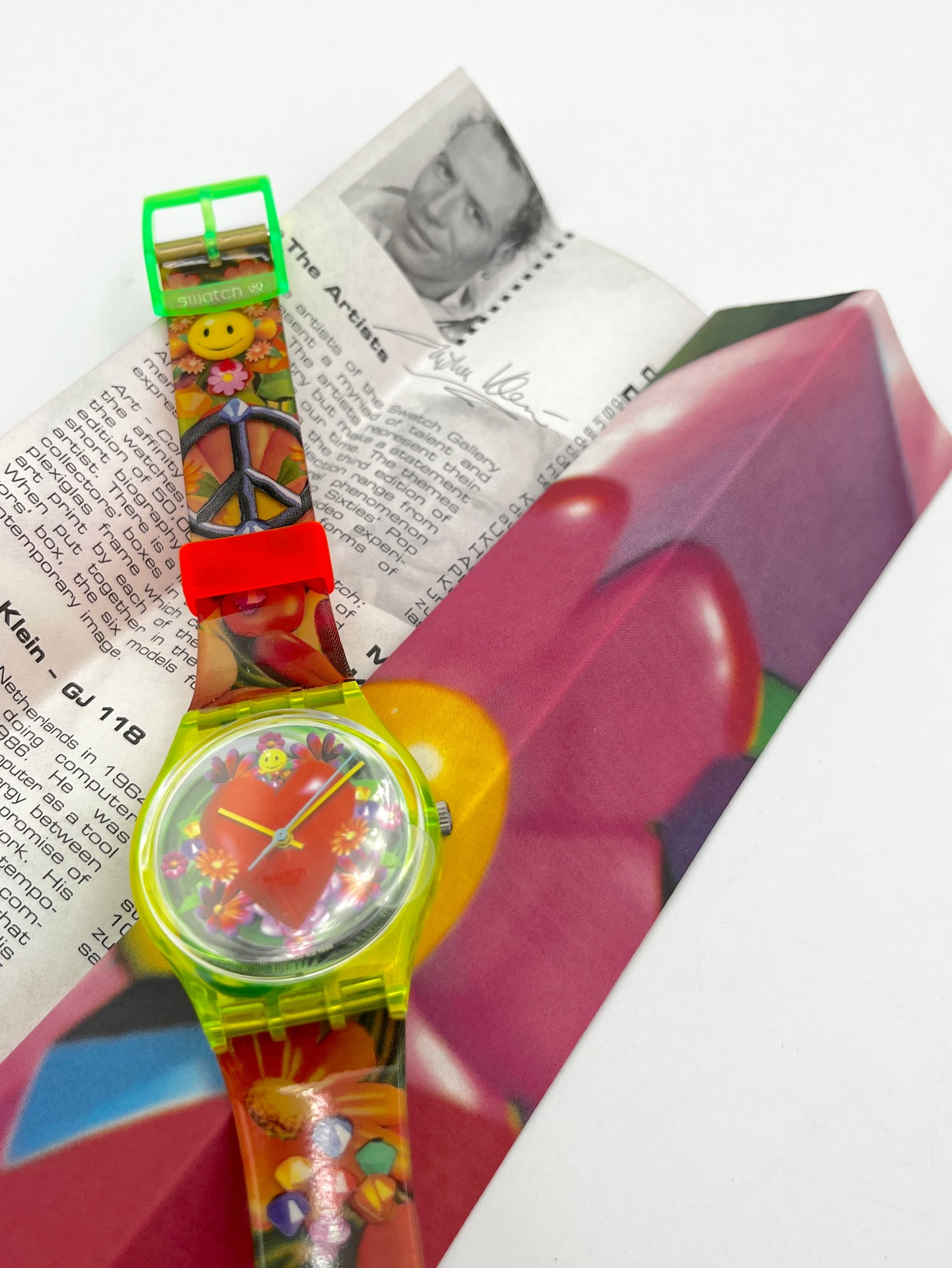 Swatch Gent Artist LOVE, PEACE & HAPPINESS par Micha Klein GJ118 (1996)