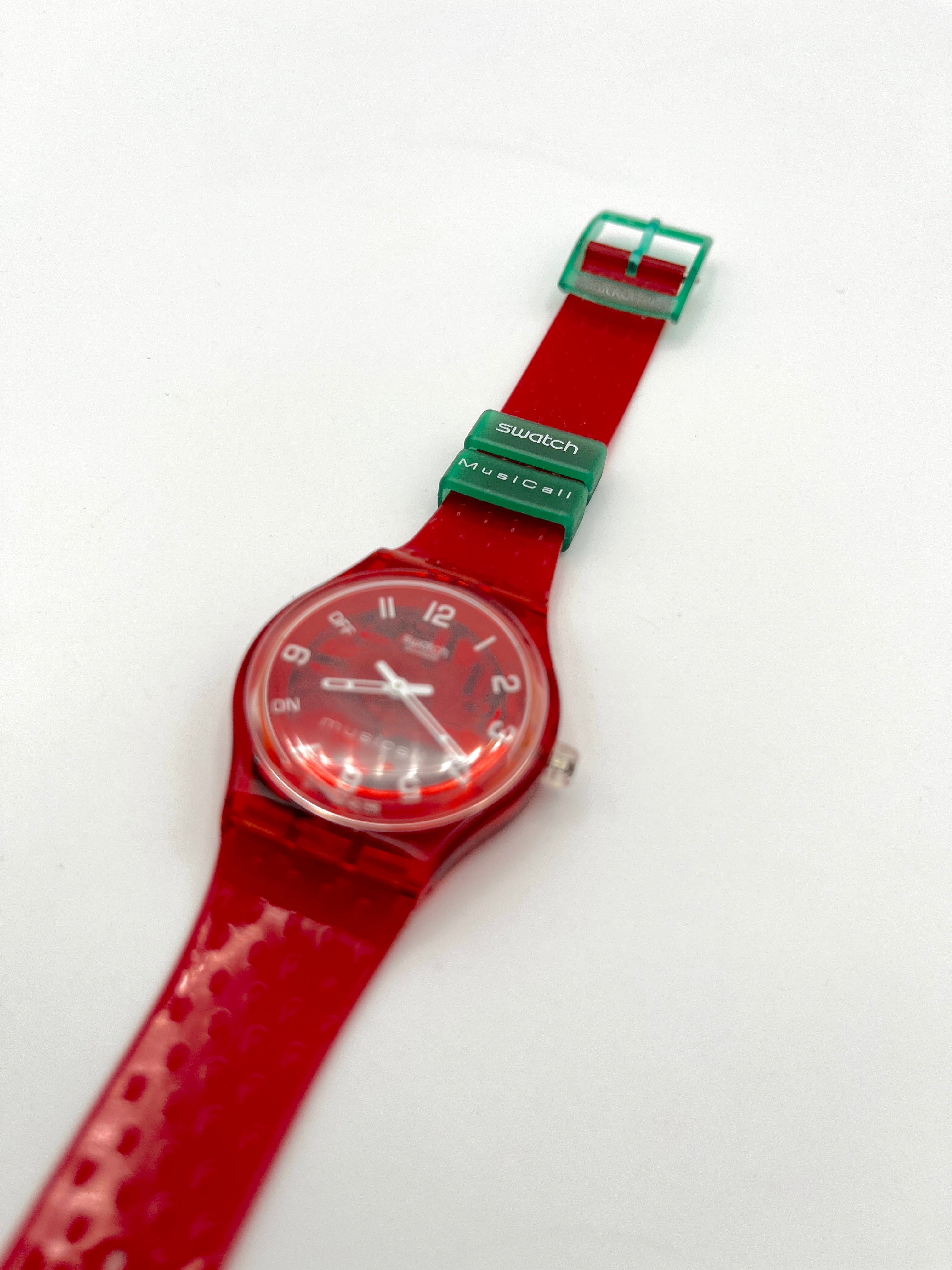Swatch Musicall RED RHYTHM SLR102 (1997) - vintage Swatch new in box