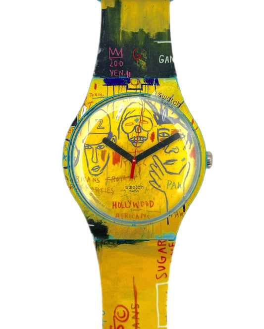 Colorful swatch with artistic design HOLLYWOOD AFRICANS BY JEAN-MICHEL BASQUIAT