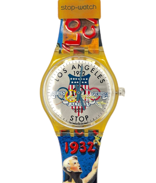 Colorful watch with a unique design on a white background