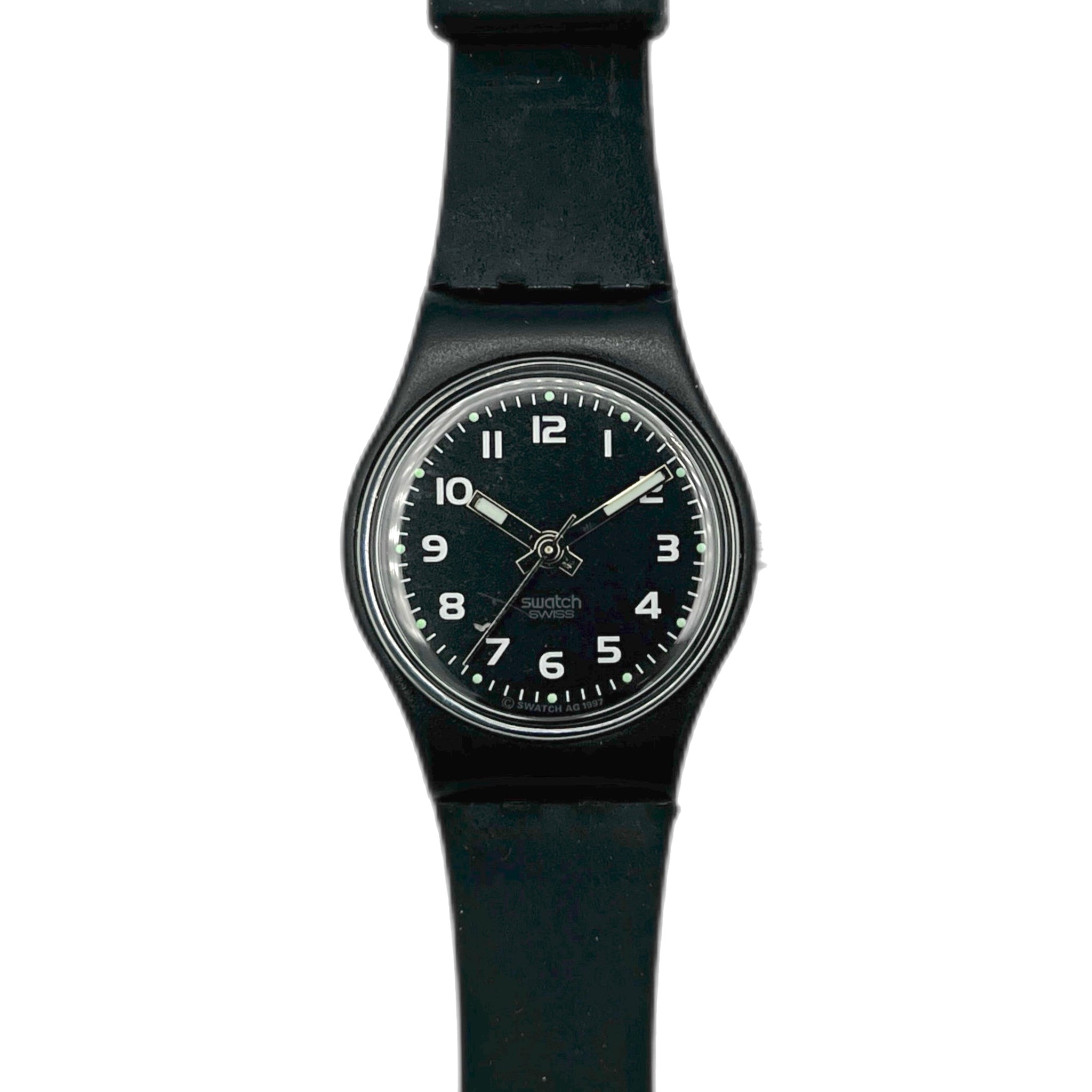 Black lady wristwatch with a white background