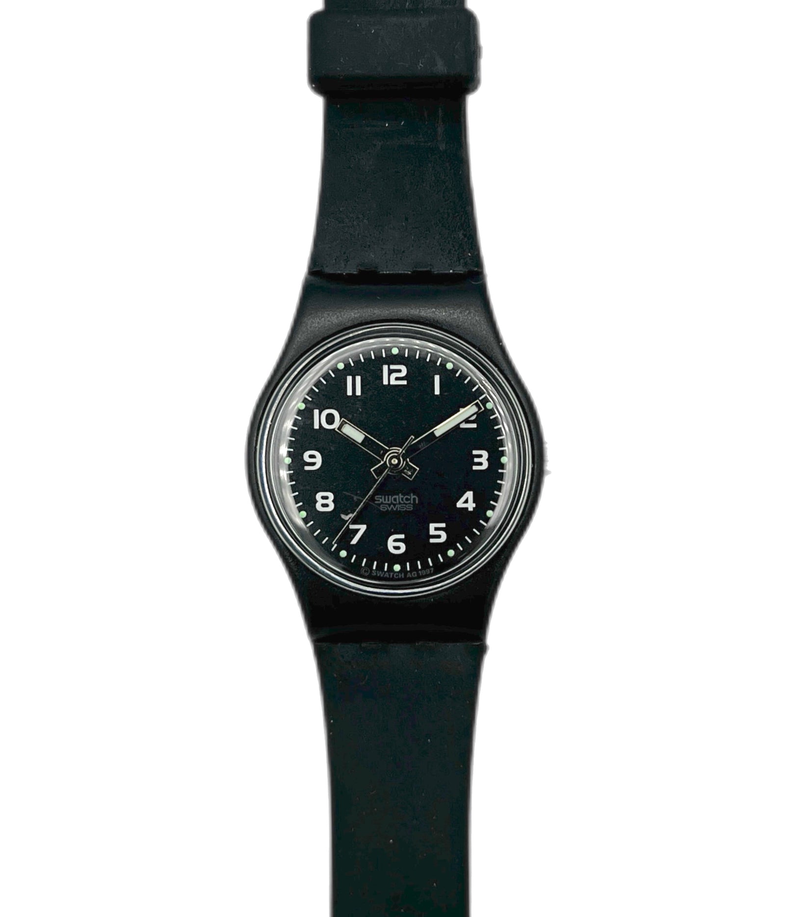 Black lady wristwatch with a white background