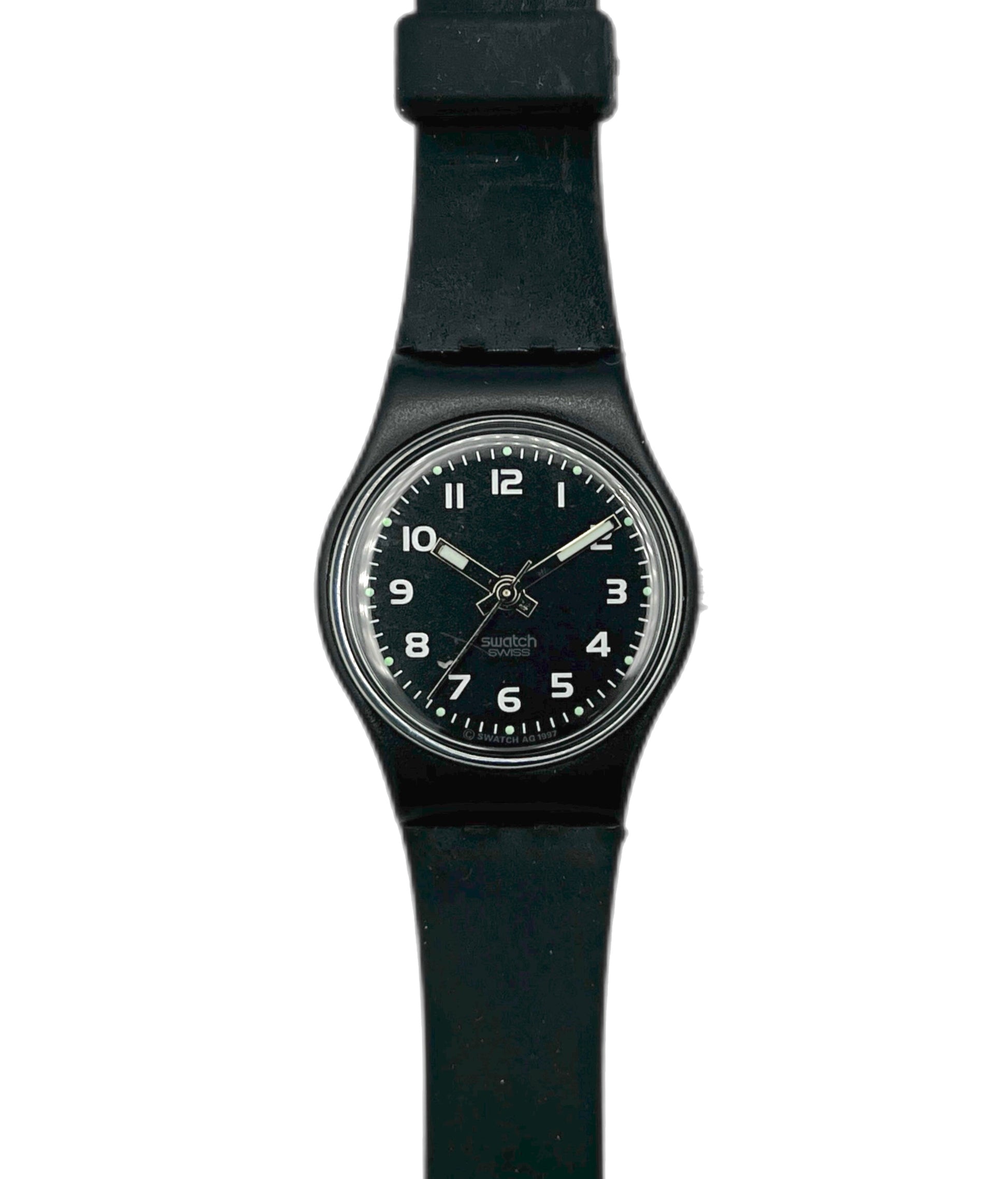Black lady wristwatch with a white background