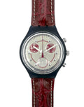 Watch with a red strap on a white background