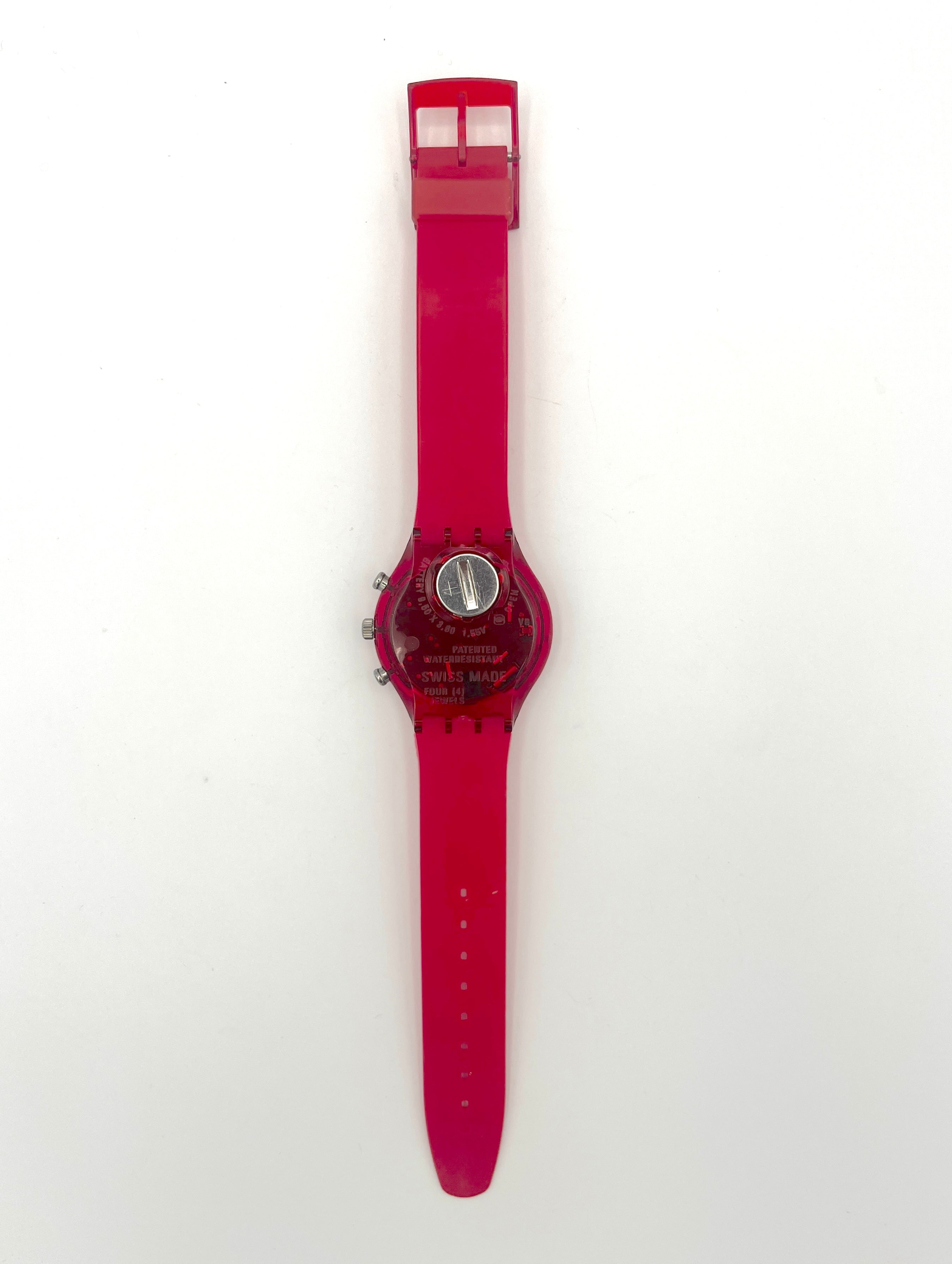 Red Swatch Swiss Patented Swatch Torino 2006 Olympic Watch