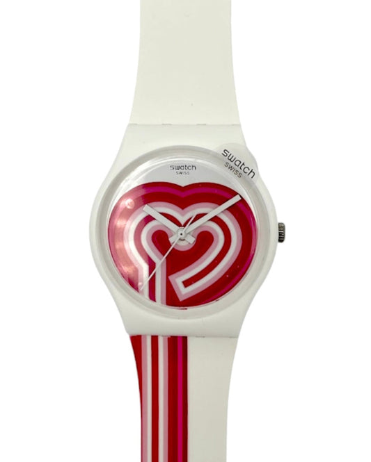 Swatch watch with a red heart design GE214 Beatnik 2021