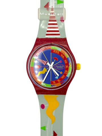 Colorful watch with a unique design on a white background