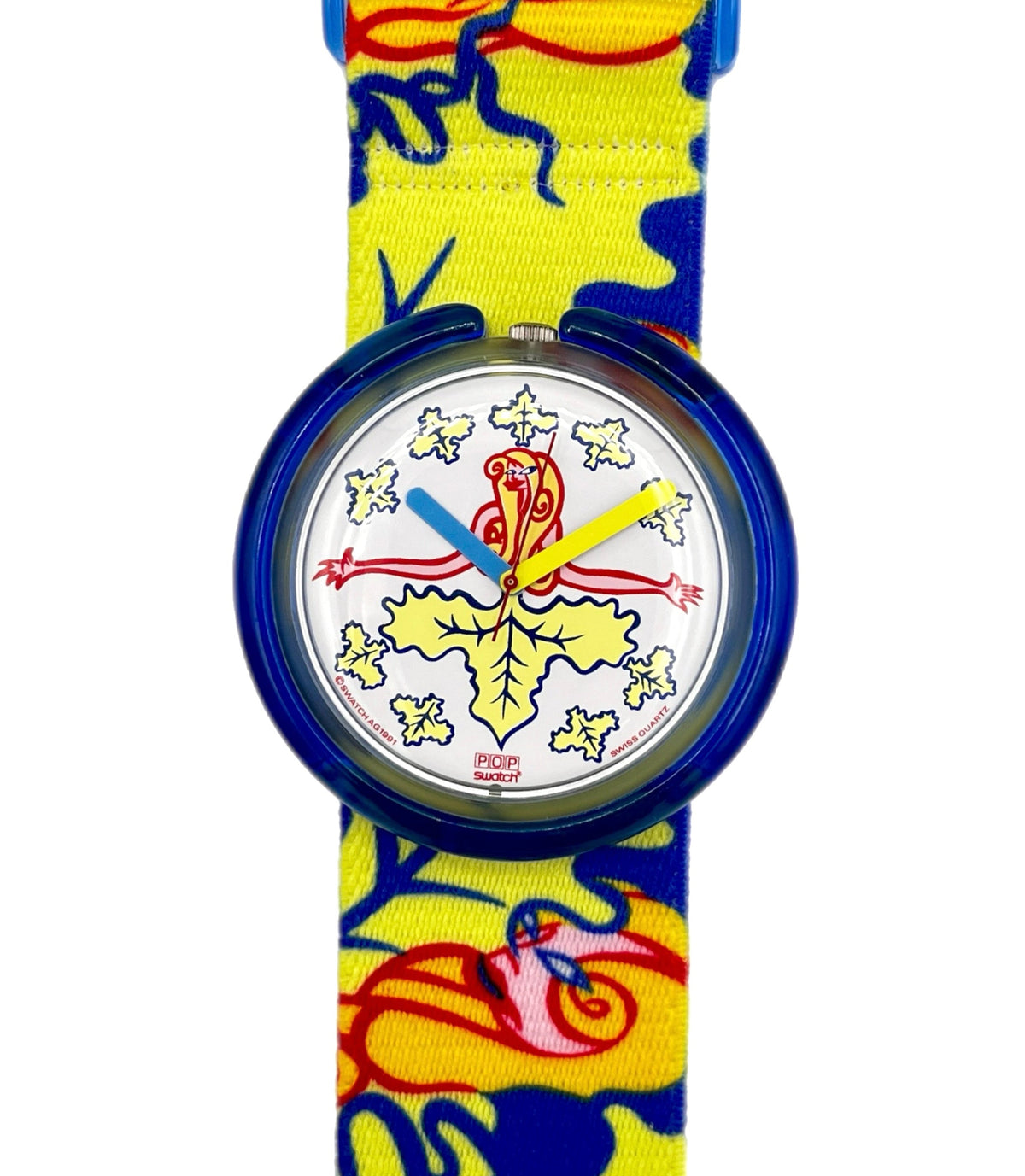 Colorful children's watch with a cartoon design on a white background