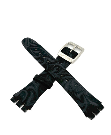 Swatch Irony 17mm Replacement Band BLACK FLOWER AYLS146
