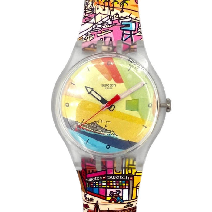 Swatch Grancelona Barcelona with yellow dial