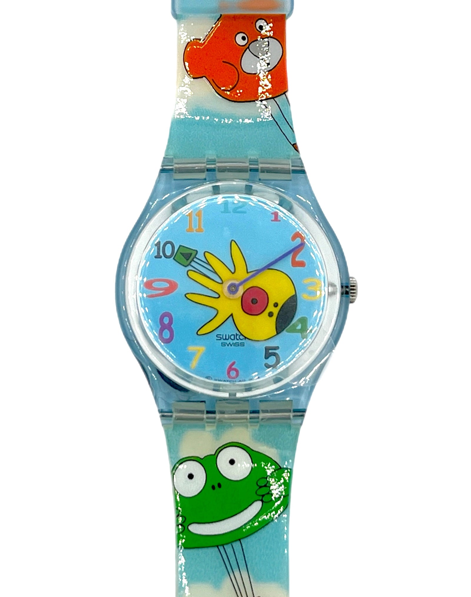 Children's watch with cartoon characters on a blue strap