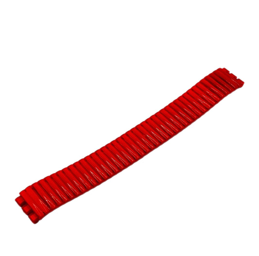 Red plastic strip on a white background