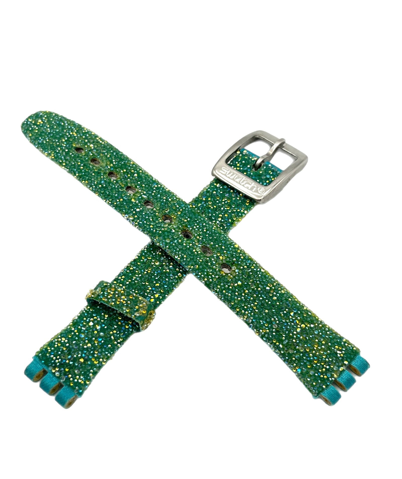 Swatch 12mm Green Glimmering Leather Replacement Band Irony Lady