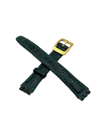 Swatch 12mm Green Leather Replacement Band Lady Series