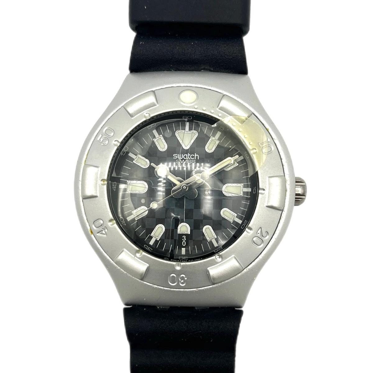 美品 swatch IRONY SCUBA ALUMINIUM 1998年製 Swatch Irony Scuba 200 OBSCURE / VORTEX YDS4001 (1998)