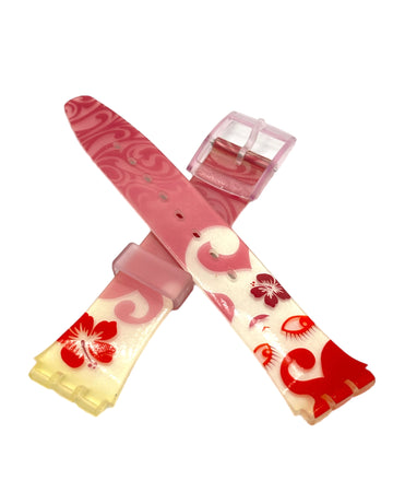 Swatch 17mm Replacement Band Gent PINK ALOHA AGP124 (2004)