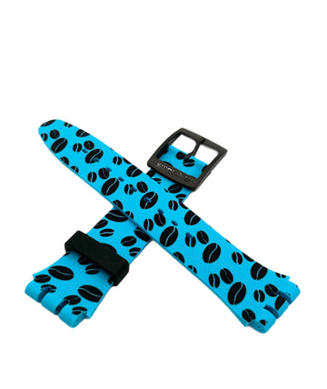 Swatch 19mm Replacement Band New Gent COFFEE BLUE-S ASUOC106 (2017)
