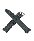 Bracelet de rechange Swatch SKIN en cuir noir 16mm