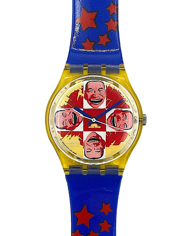 Swatch Gent Artist Special WILD LAUGH GJ117 by Yue Minjun (1996)