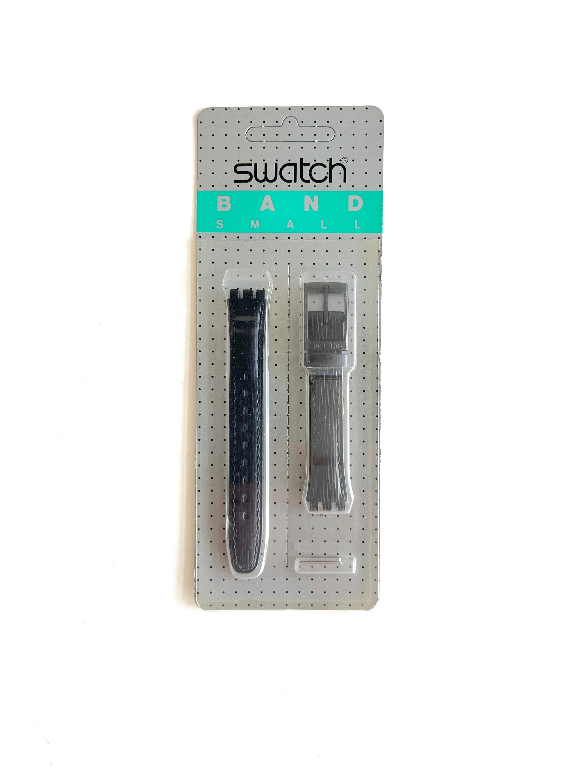 Replacement Band For Swatch Lady Black Leather 12mm