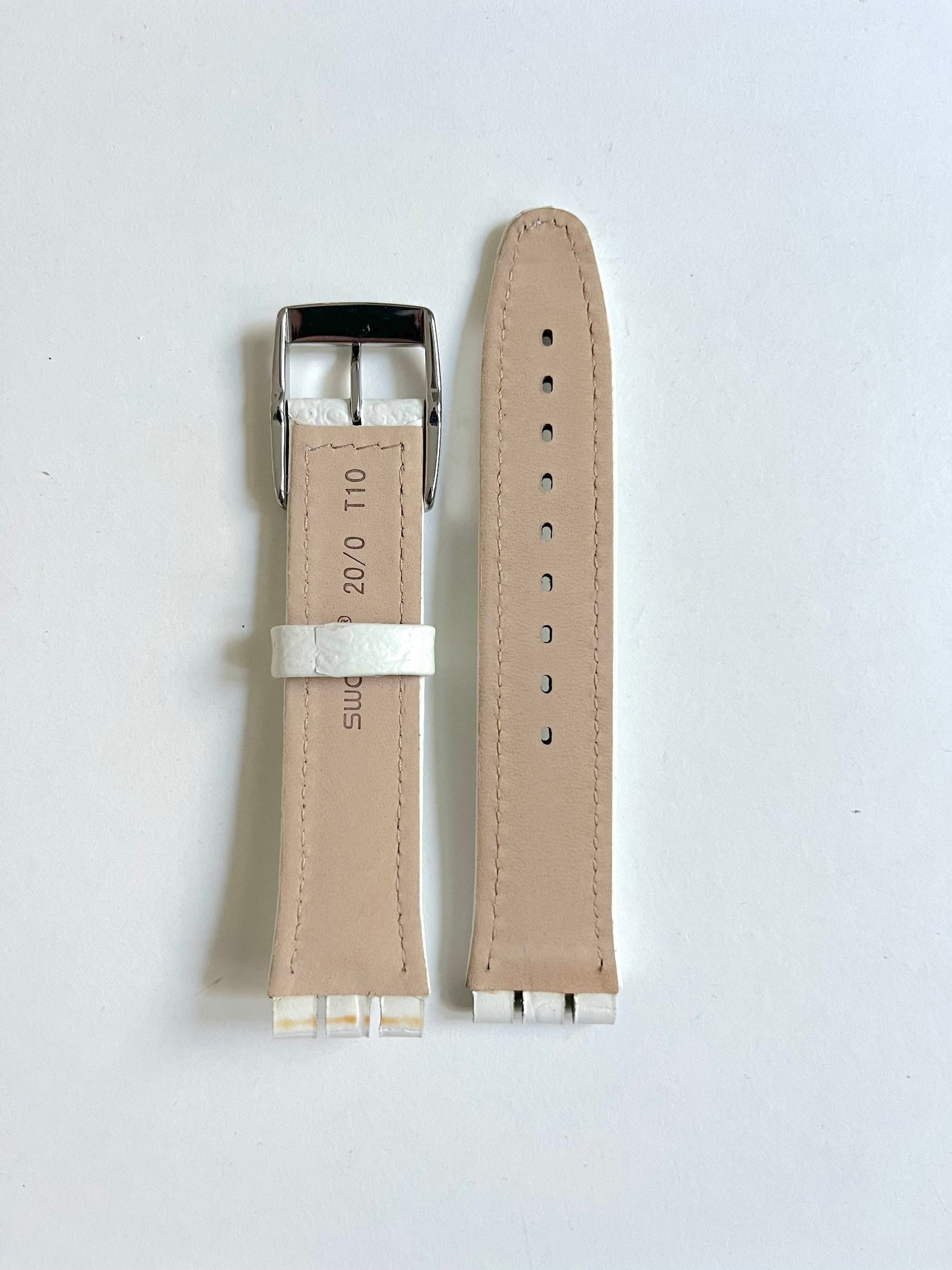 Replacement Band For Original Swatch White Leather 19mm
