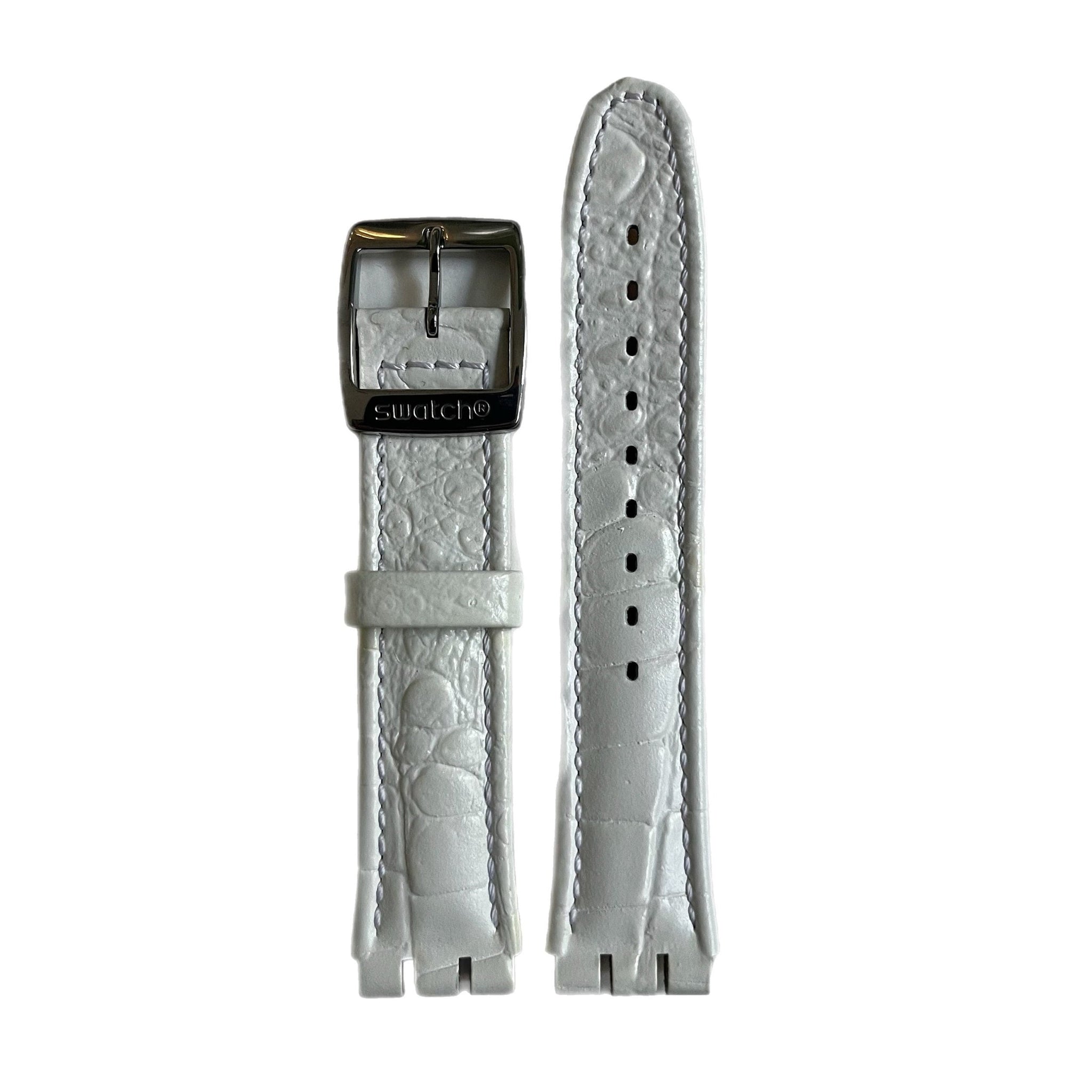 Replacement Band For Original Swatch White Leather 19mm