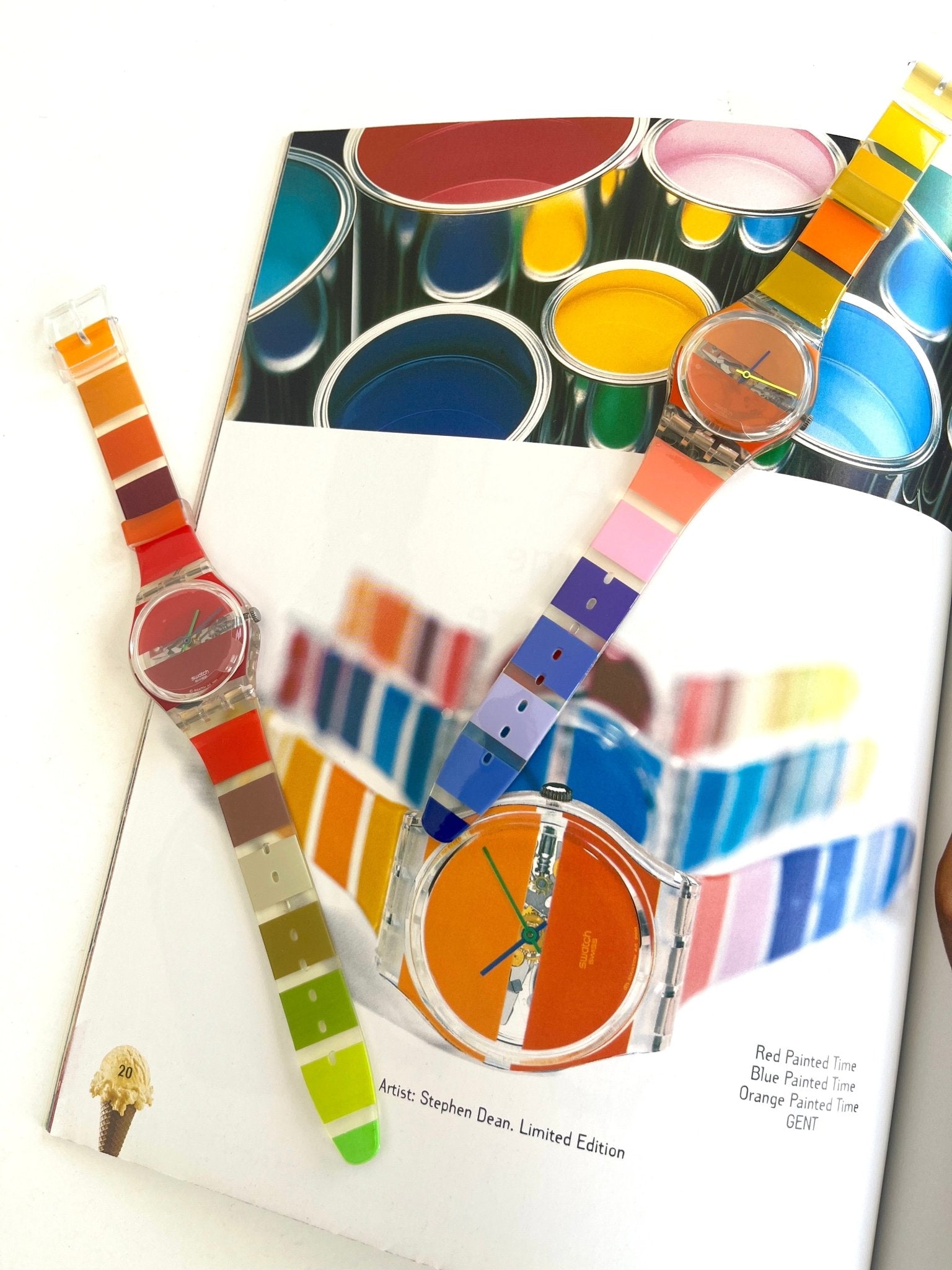 Swatch Gent Painted Time by Stephen Dean GK376 / GK377 / GK378 (2002)